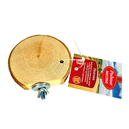 РОДНЫЕ МЕСТА Полочка навесная для птиц и грызунов из массива липы и берёзы шлифованная 7-8см