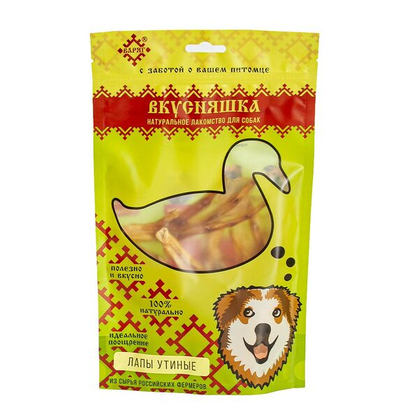Лакомство для собак ВАРЯГ Лапы утиные 50г