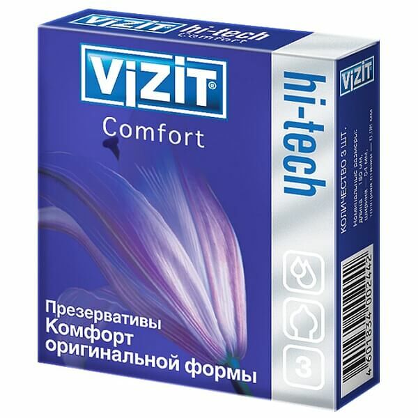 Vizit Hi-Tech Comfort презервативы 3 шт 
