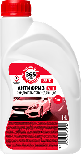 Антифриз 365 ДНЕЙ G11 красный -35, 1кг