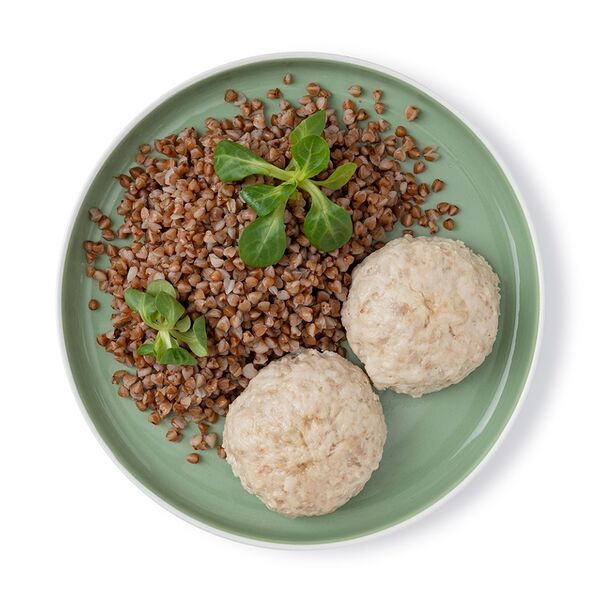 Котлеты из мяса птицы паровые с гречкой Уже Готово 290г, Россия