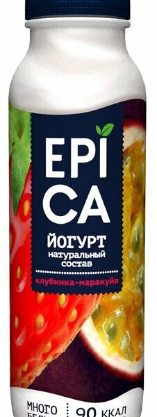 Йогурт питьевой Epica с клубникой и маракуйей 2,5%