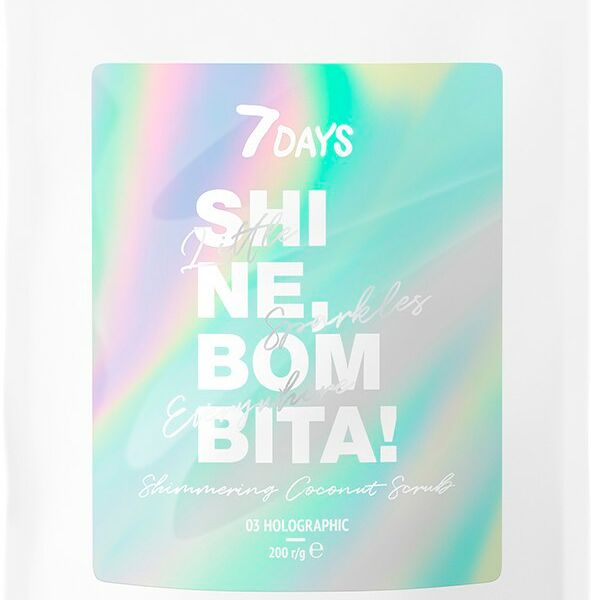Скраб для тела 7 Days Bombita Кокосовый мерцающий
