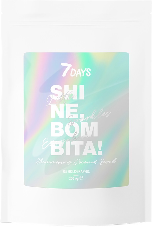 

Скраб для тела 7 Days Bombita Кокосовый мерцающий 200 г