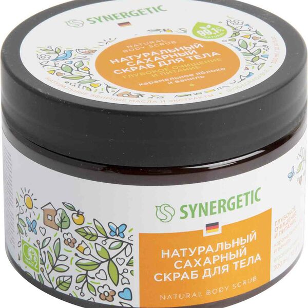 Скраб для тела Synergetic Глубокое очищение и питание Карамельное яблоко и ваниль