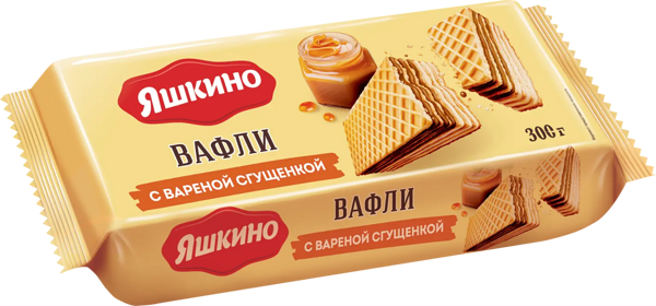 Вафли Яшкино с вареной сгущенкой 300 г