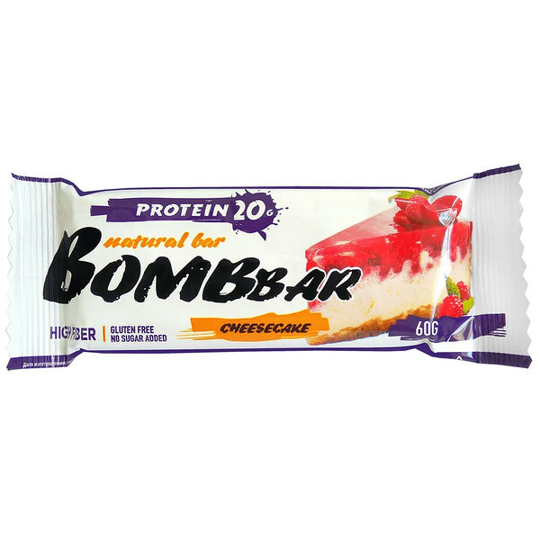 BomBBar протеиновый батончик малиновый чизкейк