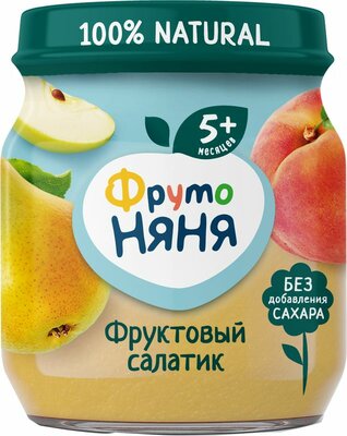 Пюре ФрутоНяня Фруктовый салатик яблоко-груша-персик с 5 месяцев