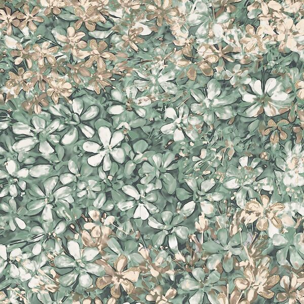 Обои WALLSECRET Jardin, горячее тиснение на флизелиновой основе, зеленый, 1,06х10м