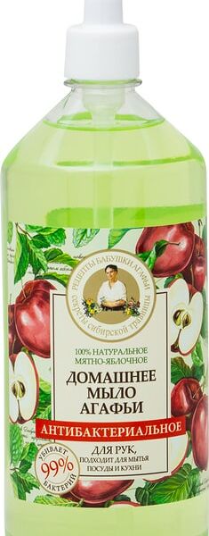 Мыло жидкое Домашнее мыло Агафьи мятно-яблочное 1000мл