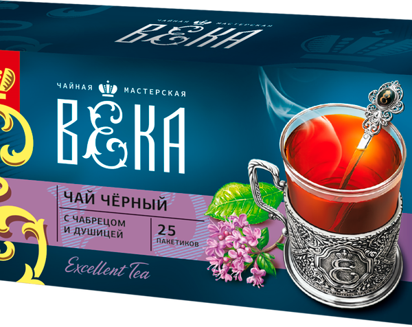 Чай черный ВЕКА с чабрецом и душицей, 25пак