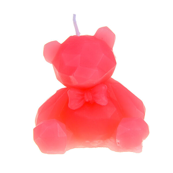 Свеча формовая, ароматическая Ladecor в виде мишки, аромат фрезия, парафин, 9 см, розовый