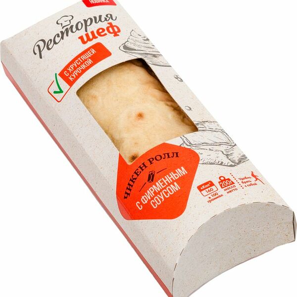 Ролл Рестория Шеф Чикен ролл с фирменным соусом 200г