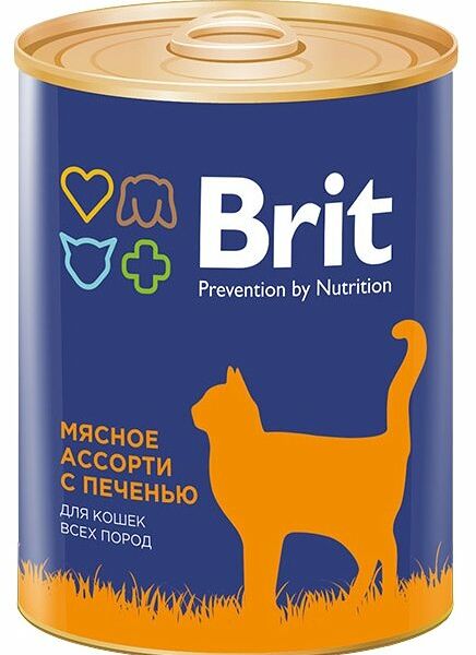 Корм для кошек Brit мясное ассорти с печенью