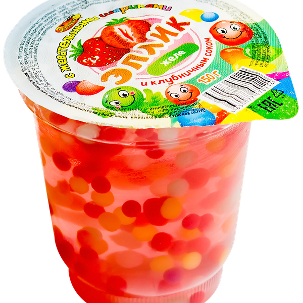 Желе ЭПЛИК с клубничным соком и жевательными шариками