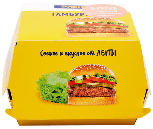 

Бургер с курицей и чесночным соусом Лента Fresh 265 г