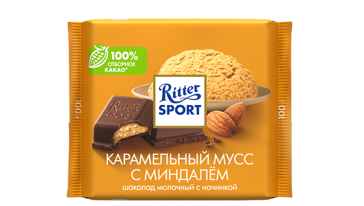 Шоколад молочный Ritter Sport Карамельный мусс, 100 г