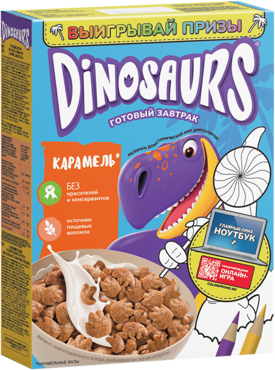 

Готовый завтрак Kelloggs Dinosaurs Карамельные лапы