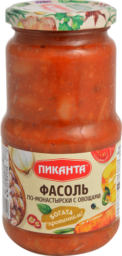 Фасоль Пиканта По-монастырски с овощами 530г