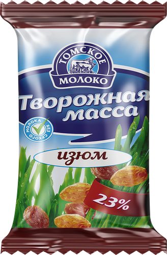 Масса творожная ТОМСКОЕ МОЛОКО с изюмом 23%, без змж, 170г