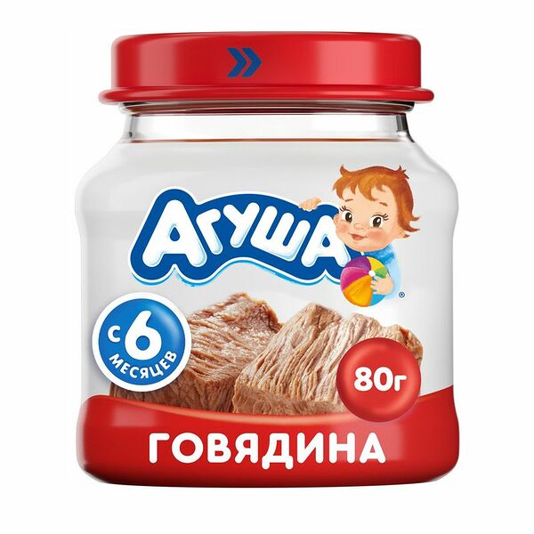 Пюре мясное Агуша Говядина с 6 месяцев