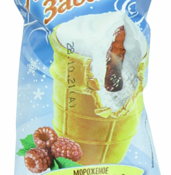 Мороженое Аннинская забава Пломбир ванильный с малиновым наполнителем вафел стакан 15%