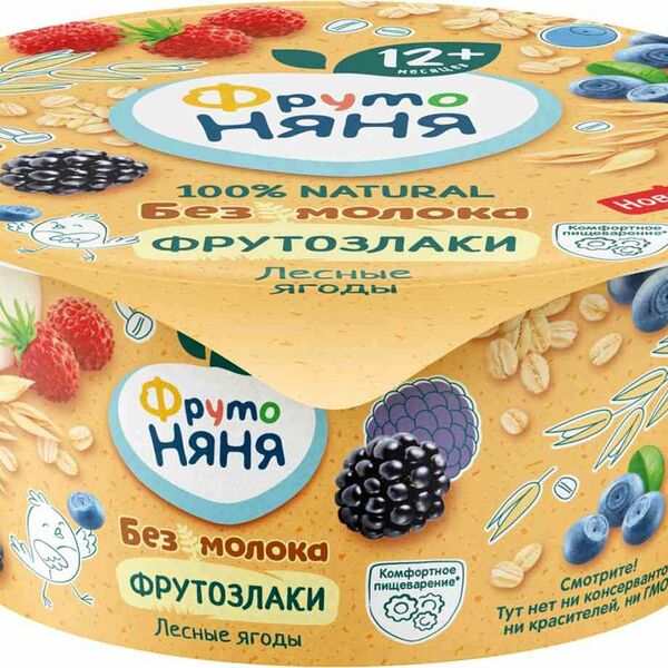 Продукт овсяный ФрутоНяня Яблоко-лесные ягоды с 12 месяцев