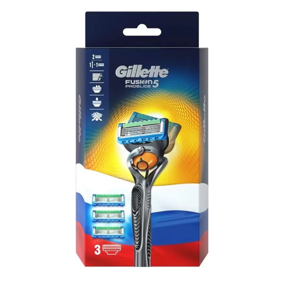 

Станок для бритья ProGlide Flexball со сменной кассетой + сменные кассеты для бритья 2 шт., Gillette Fusion, Польша