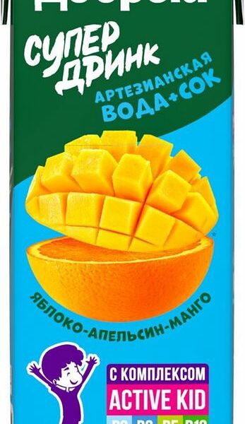 Напиток Добрый Супер дринк Яблоко, апельсин, манго 0.2л