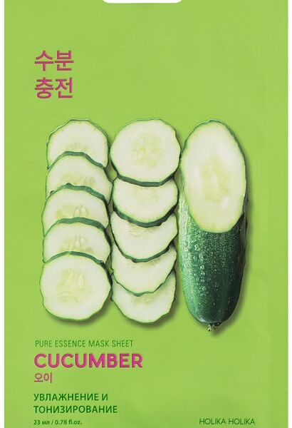 Маска для лица Holika Holika Огурец успокаивающая тканевая 23мл