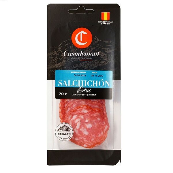 Колбаса Сальчичон экстра с/в п/сух изд колб мясн нарезка мгс 70г Casademont