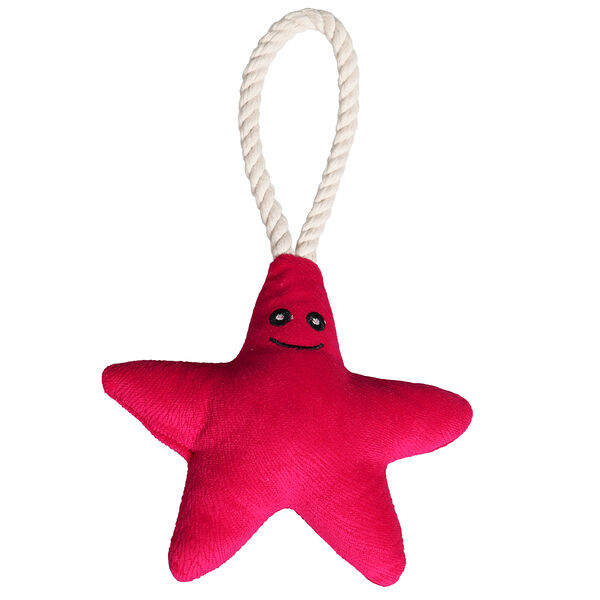 Mr.Kranch игрушка для собак звездочка с канатом и пищалкой 26 х 16 х 5 см., Ярко-розовый