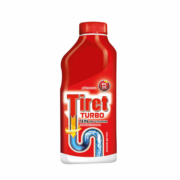 Гель для устранения засоров Tiret Turbo 5 минут