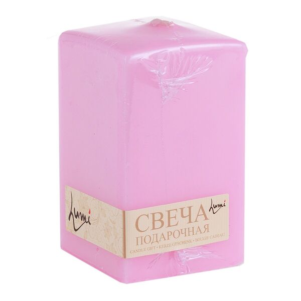 Свеча-призма, 6х10 см, розовый