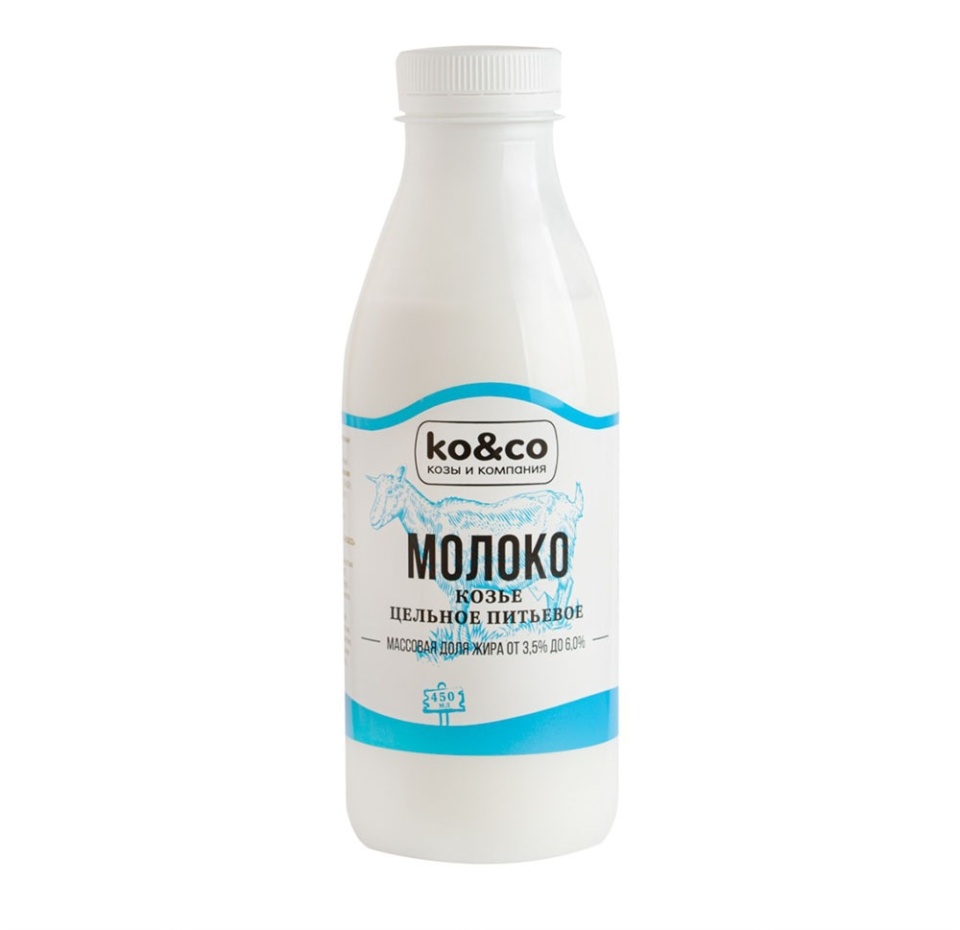

Молоко козье цельное питьевое 3.5-6%, ko&co, 450 мл, Россия, БЗМЖ