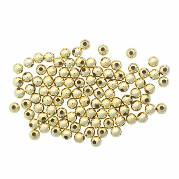 Бусины металлизированные, пластик, 6мм 15гр (130+/-10шт), Astra&Craft(4# золото)