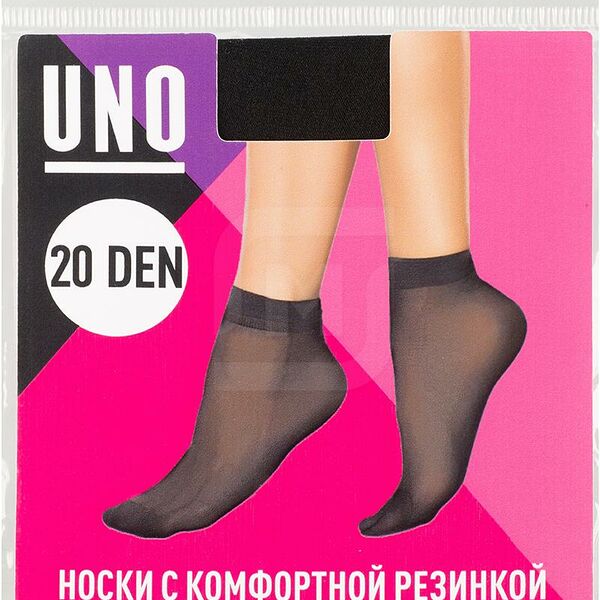 Носки женские Uno черные, 20 den, универсальный размер, 1 пара