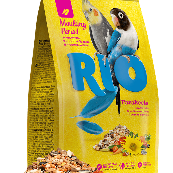 Корм для средних попугаев Rio в период линьки