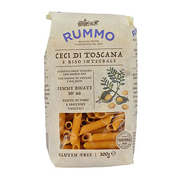 Макаронные изделия Rummo Пенне Ригате №66 из тосканского нута и коричневого риса Био (без глютена) 300 г, Италия