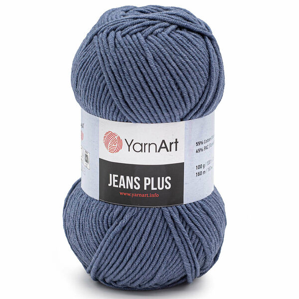 Пряжа YarnArt 'Jeans Plus' 100гр 160м (55% хлопок, 45% полиакрил)(68 джинсовый),шт