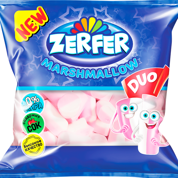 Маршмеллоу Zerfer Duo клубника-ваниль 90г