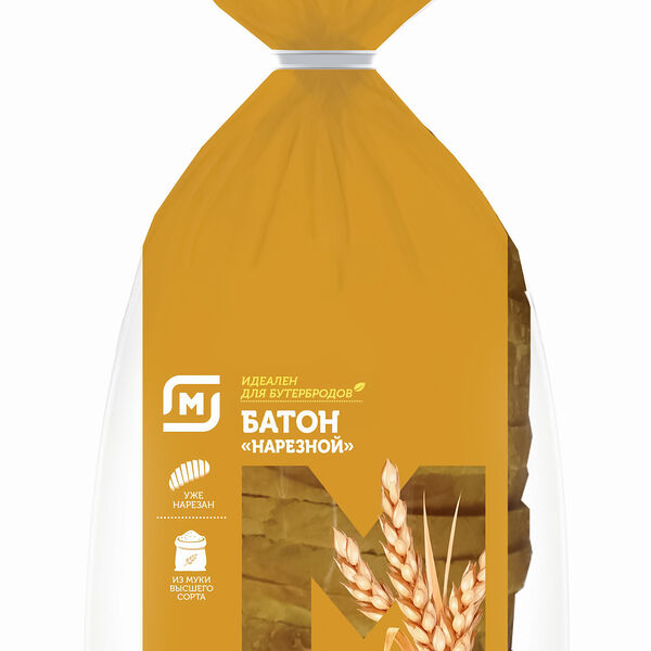 Батон Магнит Нарезной нарезка высший сорт
