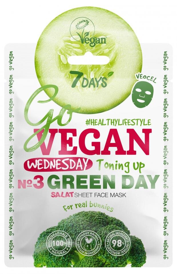 

Маска тканевая 7 Days Go Vegan Green Day Wednesday, 25 мл