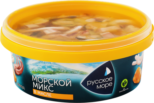 

Коктейль Русское море Морской микс из морепродуктов в растительном масле (Беларусь) 300 г