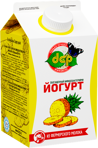 

Йогурт питьевой ДЕПОВСКИЙ Ананас с фруктовым джемом 2,5% 500г