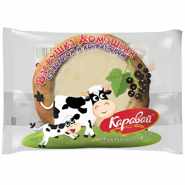 Ватрушка Каравай Домашняя с творогом и конфитюром 100 г