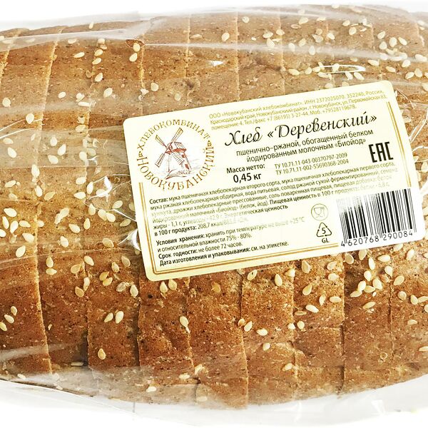 Хлеб Новокубанский Хк Деревенский нарезка ржано-пшеничный