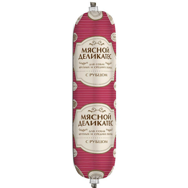 Колбаса для собак мясной рацион с рубцом