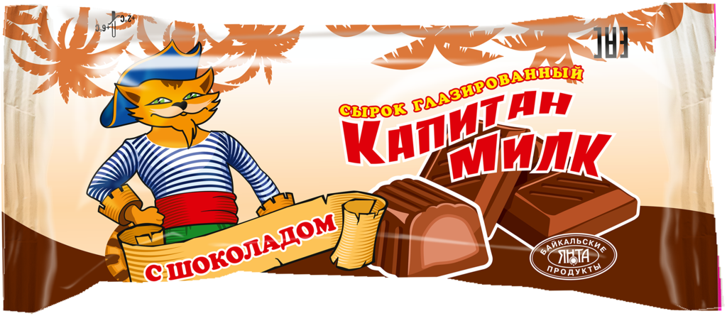 

Сырок творожный глазированный Янта Капитан Милк Шоколадный 18% 40 г