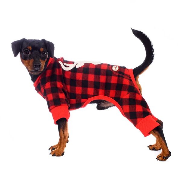 Костюм для собак Олень L красный (унисекс)